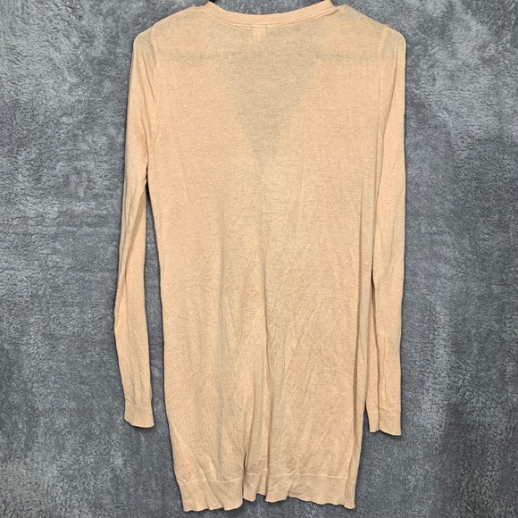 H&M Women’s Beige Cardigan Longline Button Front Pockets Rayon Cotton Blend Size - Picture 5 of 8